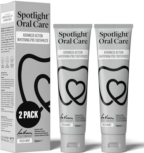 Spotlight Oral Care Advanced Action Whitening Pro Toothpaste - Dentist-Developed Triple Action Formula with Hydroxyapatite, Diamond Powder & PAP - Enamel Repair & Zero-Sensitivity Whitening - Two Pack