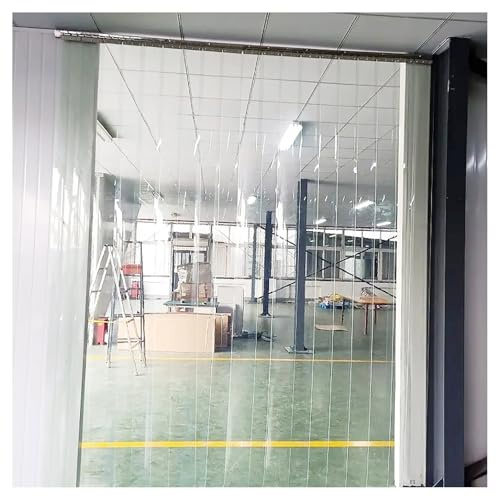 Transparent Streifenvorhang,PVC Lamellenvorhang Streifenvorhang，Lamellen Stallvorhang PVC Lamellenvorhang Winddicht Wasserdicht für Zimmer,Läden,Supermärkt,Kühlraums(150x200cm/59.05x78.74in)