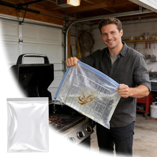2026 Oven Rack Cleaning Bags, Heavy Duty Leak-Proof No Scrub Soaking Cleaner Bags, Reusable for Oven Racks BBQ Grill Grates and Air Fryer Baskets, Multi-Size Set (80 * 60 cm)