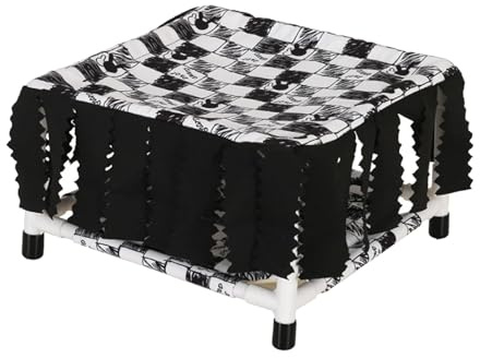Baoblaze Litère Cochon d'Inde Tunnel Maison Nid Doux Structure Double Rideaux Bois Tissu Respirant Fonction Adapté Aux Petits Animaux Cochons d'Inde Hérissons, Noir
