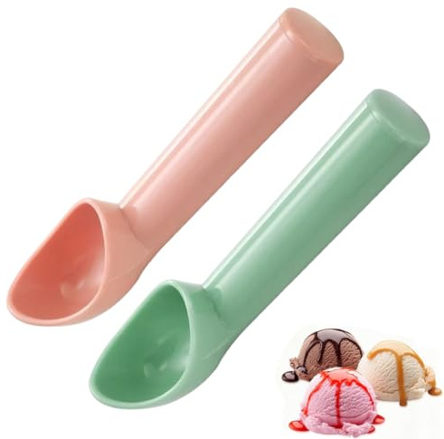 LYITZW 2 Cucharas para Helado, Cuchara de Helado, Cuchara para Hacer Bolas de Helado, Espátula para Helado y Yogur, Diseño Ergonómico con Bordes Redondeados, Fácil Desmoldado