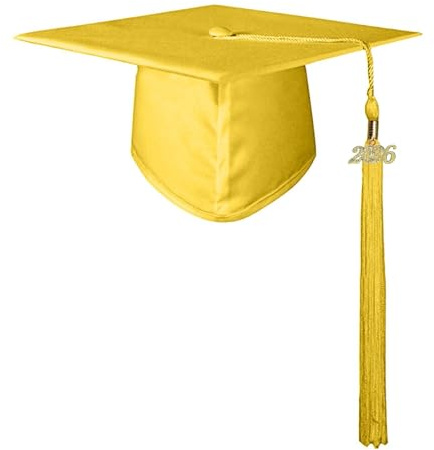 Generico Tocco laurea Cappelli per Bambini Cappello Laurea Kindergarten Graduation Caps con Frangia Unisex per Cerimonia Diploma Asilo con 2026 ciondolo rimovibile dell'anno in oro
