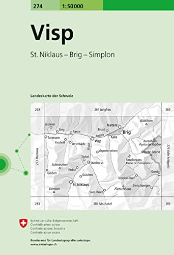 VISP WANDERKARTE: St.Niklaus - Brig - Simplon: 274
