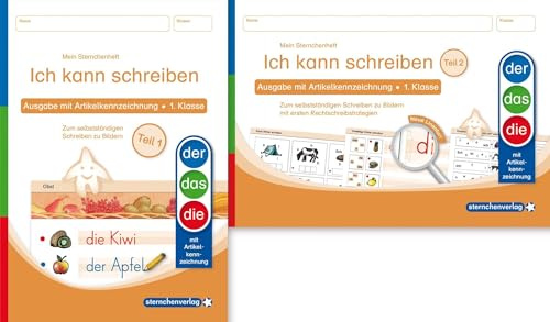 Ich kann schreiben Teil 1 und 2 im Set - Ausgabe mit Artikelkennzeichnung (DaZ) - Schülerarbeitshefte für die 1. Klasse: Meine Sternchenhefte zum ... Rechtschreibstrategien (Mein Sternchenheft)