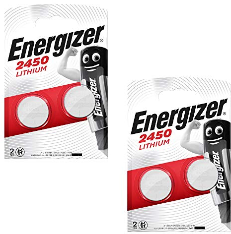 Energizer CR2450 DL2450 piles bouton 3 V au lithium, Lot de 4