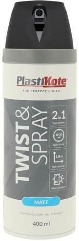 Plasti-kote 23101 400ml Premium Spray Paint - Matt Black