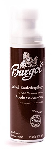 Burgol Nubuk- Wildlederpflege 100 ml Flasche mit Schwammaufträger: Farbe: Mittelbraun