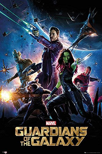 Guardians Of The Galaxy Póster Guardianes de la Galaxia Cartel de Cine Principal/Afiche (61cm x 91,5cm) + 2 Marcos Transparentes con suspención