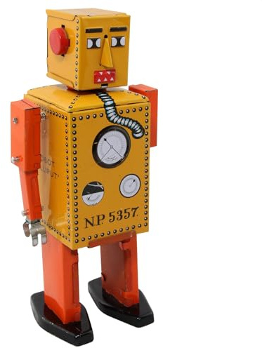 Freak Scene Robot - Tin Toy Robot - Robot Lilliput - yellow - orange