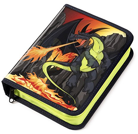 Nici 39820 – ofyllt pennfodral drake med hologrameffekt, antracit/röd/gul