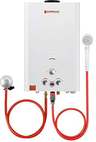 Camplux BW422 Scaldabagno a Gas da 16 Litri, Uso per Campeggio, RV, Lavaggio del Cavallo