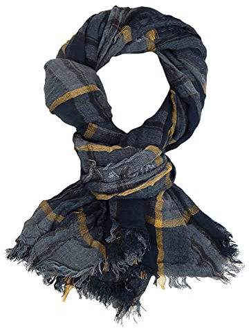 Ella Jonte Écharpe pour homme, noire, grise ou bleue, élégante, douce, en viscose
