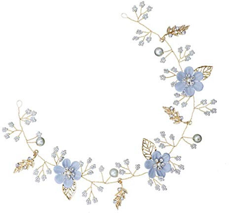 jojofuny Klassisch-elegantes Stirnband Mit Perlen Strass Blättern Und Blumendekor Für Hochzeiten Partys Und Abendveranstaltungen Leicht Und Angenehm Zu Tragen