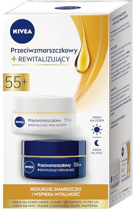 NIVEA Anti-Wrinkle Revitalizing Day and Night Cream Set (55+) – 2 x 50 ml