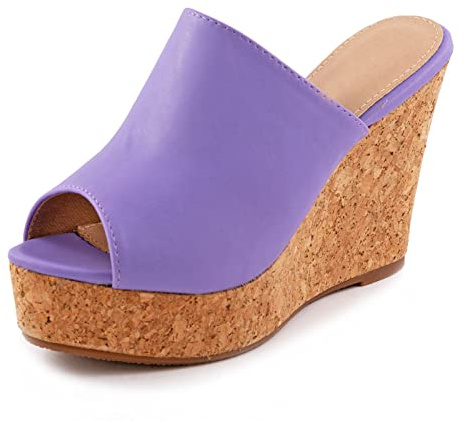 Toocool Zapatos de mujer Sandalias Cuña Balsas Corcho Flatform M627, Lila., 38 EU
