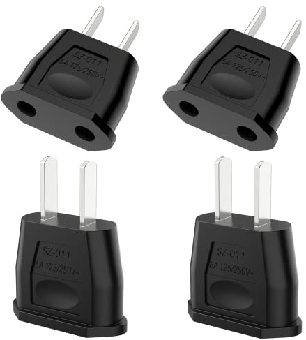 VIEVRE 4 Stück Adapter USA, Reiseadapter USA,Stecker Japan,EU to US Adapter, Deutschland auf US/China/Japan/Kanada/Mexiko Universaladapter für Geräte mit USA-Netzteil, Schwarz