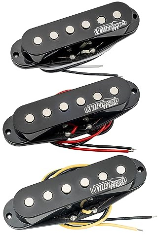 Wilkinson Vintage 60's Staggered Keramik Single Coil Tonabnehmer Pickups Set für Strat Style E-Gitarre, Schwarz
