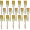 NAMYEUT Lot de 15 pinceaux plats de 3,6 cm - Manche en bois - Pinceaux à lasure de qualité supérieure - Pour le bricolage, la peinture murale, la peinture de meubles, la peinture