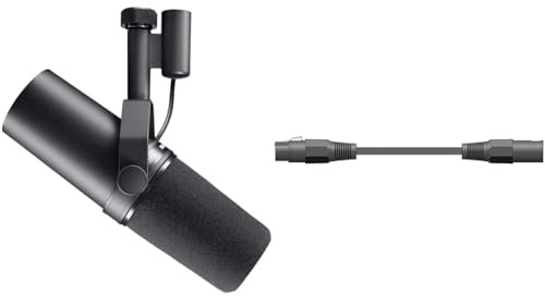 Shure SM7B Dynamic Microphone for Broadcast, Podcast & Recording - XLR Studio Mic for Music & Speech, Wide-Range Frequency & 0.5M Cable - Black