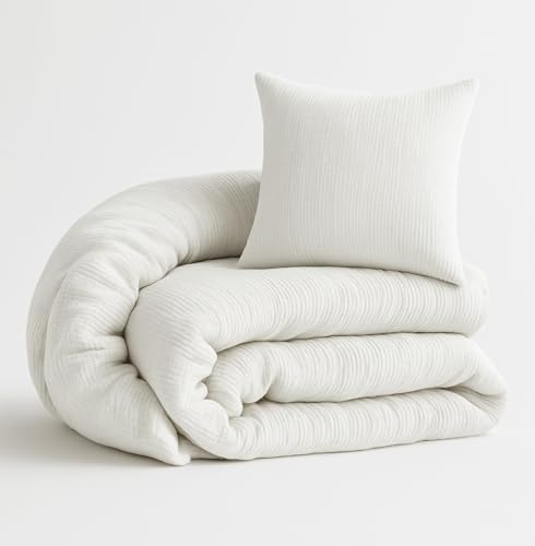 ALAVYA HOME® Musselin Bettwäsche 135x200 4 teilig | ÖkoTex Zertifiziert & für Allergiker geeignet | Bettwäsche Set mit je 2 Bettbezügen 135 x 200 & 2 Kissenbezügen 80x80 | Atmungsaktiv