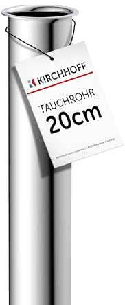 Kirchhoff 98848018 Immersione Cromato, 20 cm, prolunga 200 mm Bottiglia e sifone Tubolare, 1 1/4 Pollici, Tubo aggiuntivo Extra Lungo lavandino, Scarico in Acciaio Inox, Cromo, 20cm