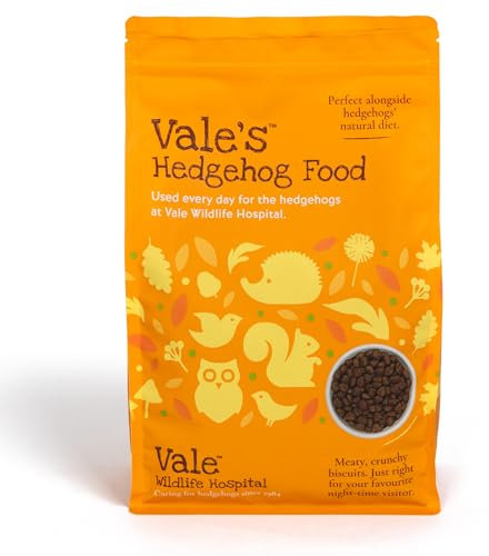 Vale’s™ Hedgehog Food – specially developed – used daily at Vale Wildlife Hospital – meaty, crunchy biscuits, high in fibre – suitable and nutritious – ideal addition to their natural diet (1.5kg)