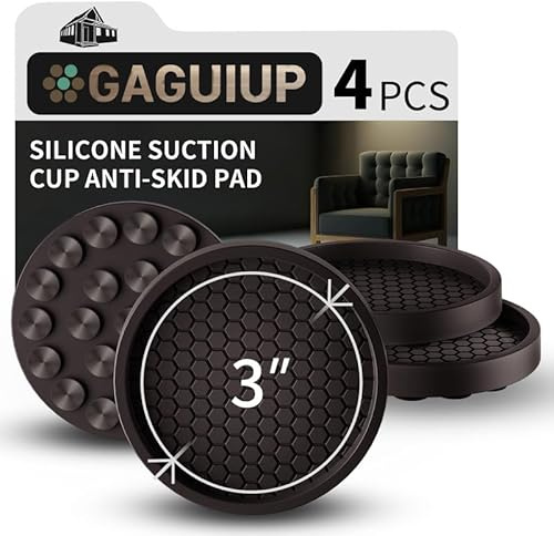 GAGUIUP Piedini Antiscivolo in Gomma, Tappetino con Ventosa per Mobili, Divani e Lavatrici, Antiurto, Protezione per Pavimenti, Sottobicchieri in Silicone