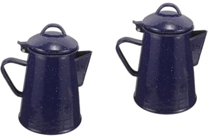 ABOOFAN 2pcs Enamel Pot for Household and Camping Teapot Handle for Daily Use as Kitchen Sauce Pot Flower Teapot