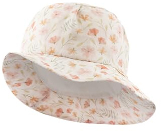Sterntaler Barnhatt av bomull tryckt med blommor solhatt, ecru, 49