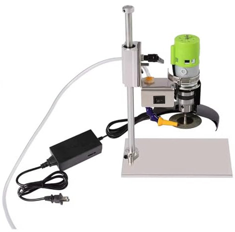HENGJINGTR Taglierina elettrica per Bottiglie di Vetro 200W, con Lame da Sega 3Pcs, Kit di Utensili per Tagliare Bottiglie di Vino Rotondo/Quadrato/Irregolare Vetro o Bottiglie in Ceramica