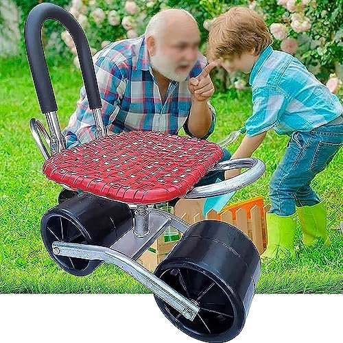 Um 360 ° drehbarer Gartensitz auf Rädern, Gartenroller, Rollhocker, Gartenwagen, Knien und Krabbeln, perfekt für Garten- und Haushaltsarbeiten zum Pflanzen durch Gärtner