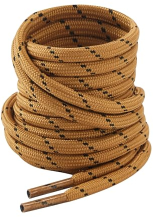 CCSOFTIME 2 Pairs Round Boot Laces,Heavy Duty Work Boot Laces for Work Boots,4.5mm Walking Boot Laces for Walking Boots,Steel Toe Cap Safety Boots,Durable Hiking Boot Laces for Women Men Kids