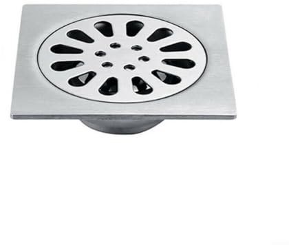 Sandyseptember Desagüe de suelo con tapa extraíble, 100 x 100 mm, cuadrado, acero inoxidable, protección contra desagüe de ducha, rejilla de drenaje, tamiz para baño, inodoro