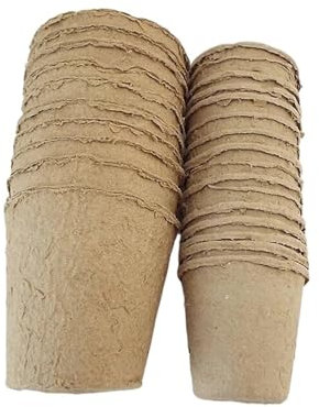 10 Stücke 6 cm Kindergarten Töpfe Papier Zellstoff Torf Topf Pflanze Tasse Kindergarten Topf Blumen Tasche Topfpflanze Wachsen(8cm)