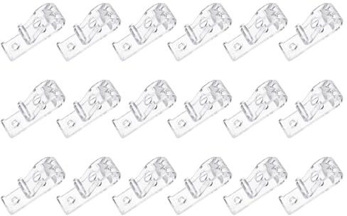 sourcing map 24Pcs 50x15mm Roller Shade Chain and Cord Hold Down, Curtain P Clip Fixation Hook, Bead Chain Tension Device for Roller Blinds, Roman Shades, Clear