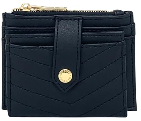 Steve Madden Hayden Geldbörse, Schwarz gesteppt mit Gold, Einheitsgröße