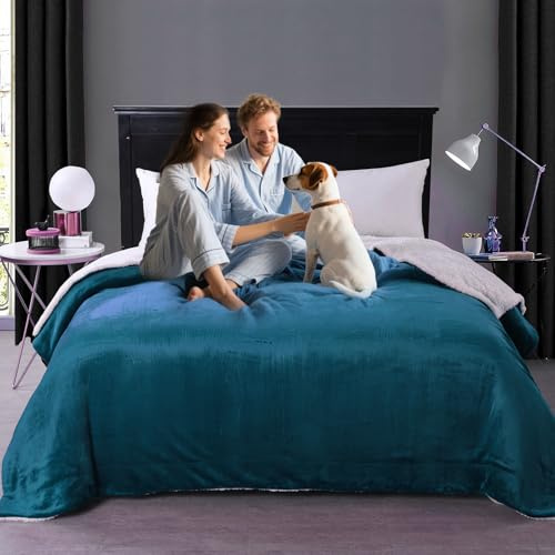 GBYcLyw mantas impermeables para cama intimidad 150 x 200 cm, edredón impermeable para parejas adultos, colchón reversible impermeable o protección de muebles tamaño para reina, camas rey (azul)