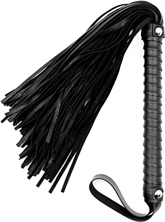 AJAXO Riding Whip for Equestrian Sport Faux Leather Whip for Training Equipment 23 inch Black