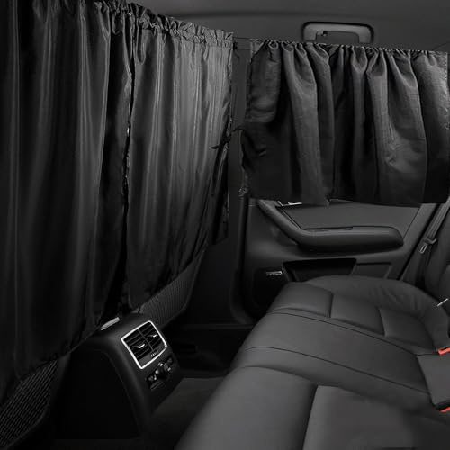 Flaconi 4PCS Autofenster-Sonnenschutz,Auto Trennvorhänge Sonnenschutz für Babys,Heckscheibe Vorhang Trennvorhang Reise Privatsphäre Vorhang Abnehmbarer,Passen Sie die Meisten Autos,SUVs,Wohnmobile