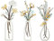 aiyraa 3 Pcs Metal Flowers Wall Arts, Minimalist Floral Line Hanging Wall Sculptures, Durable Iron Metal Wall Decor & Artwork, Stylish Hanging Decor for Living Room, Bedroom, Kitchen, Bathroom, Patio