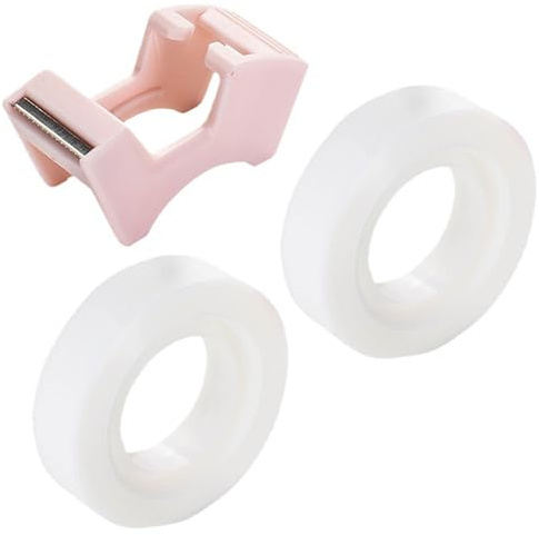 2 Stück beschreibbares unsichtbares Klebeband mit Klebebandabroller unsichtbares Klebeband mit Bandschneider für Scrapbooking-Verpackungen