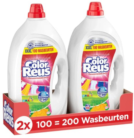 2x Witte Reus Flüssigwaschmittel Color Riese 100 Wäschen 4,5 Liter