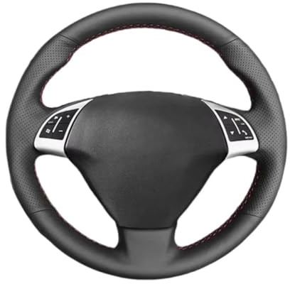 Per Fiat Per Bravo Doblo Grande Punto Linea Qubo Coprivolante Per Auto Intrecciato A Mano Protezione Rivestimento In Pelle Traforata Coprivolante(Black Thread)
