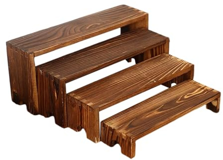 Dayysiuy Alzata in Legno | Sopraelevatore in Legno per Mensola Espositiva | 4 Pezzi Mensole Tavolo Decorazione Casa per Cucina Top Buffet Dessert Stagionatura Profumi Campagna
