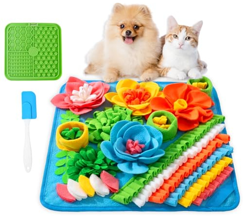 Snuffle Mat for Dogs, Silicon Slow Feeding Mat, 39 * 39cm Dog Snuffle Mat Encourages Natural Foraging Skills for Large, Medium & Small Puppies Smell Training, Stress Relief