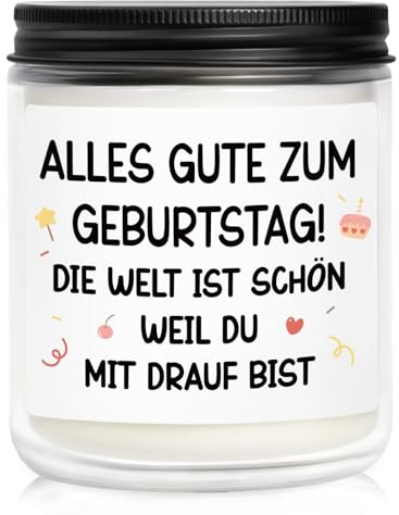 Geburtstagsgeschenk für Frauen, Duftkerze, Geschenk Freundin Geburtstag, Happy Birthday Geburtstag Geschenk Geburtstagskerze für Mama Freundin Frau Schwester Tochter, Beste Freundin