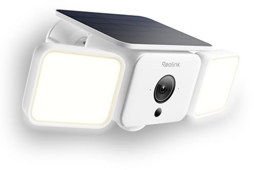 Reolink 2K Kabellose Flutlicht Kamera Akku, SolarEase, Farbnachtsicht | Überwachungskamera Aussen Solar mit 150°Ansicht &1000 lm Licht, KI-Erkennung, 2,4/5 GHz Wi-Fi 6, IP66, Solar Floodlight Cam