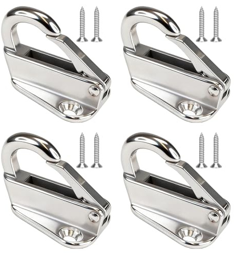 XSHAO 4 ganci per telone, in acciaio inox 316, con 8 viti per rimorchio/gancio per barca, accessori per yacht/appendiabiti