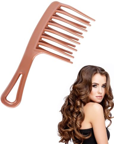 SOVYTH 1 Pieza Peine De Dientes Anchos, Peine de Dientes para Rizos con Diseño de Dientes Ondulados de Doble Capa, Cabello Largo, Grueso, Seco, Mojado para Mujer