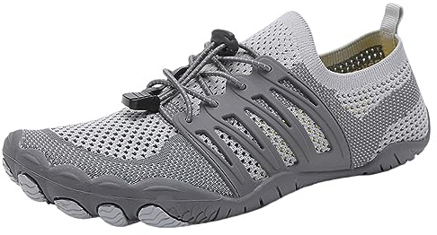 Zapatillas Futbol SalaZapatos Deportivos Multifuncionales para Hombre Ideales para Ciclismo Senderismo Natación y Entrenamiento Interior Transpirables con Suela Gruesa (Grey, 44)